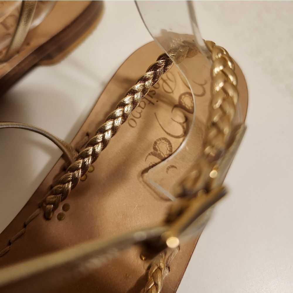 New NaNa Positano Handmade Gold Strappy Flat Sandals Sz.8.5/39 Ret.$266/ €278 - Picture 7 of 12